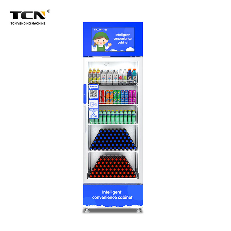 независим електронна поща персонален TCN-CFZ-375(DA01) Интелигентен хладилник за интелигентно вендинг за закуски  и напитки - Китай TCN-CFZ-375(DA01) Интелигентен хладилник за интелигентно  вендинг за закуски и напитки доставчик, фабрика – TCN вендинг машина