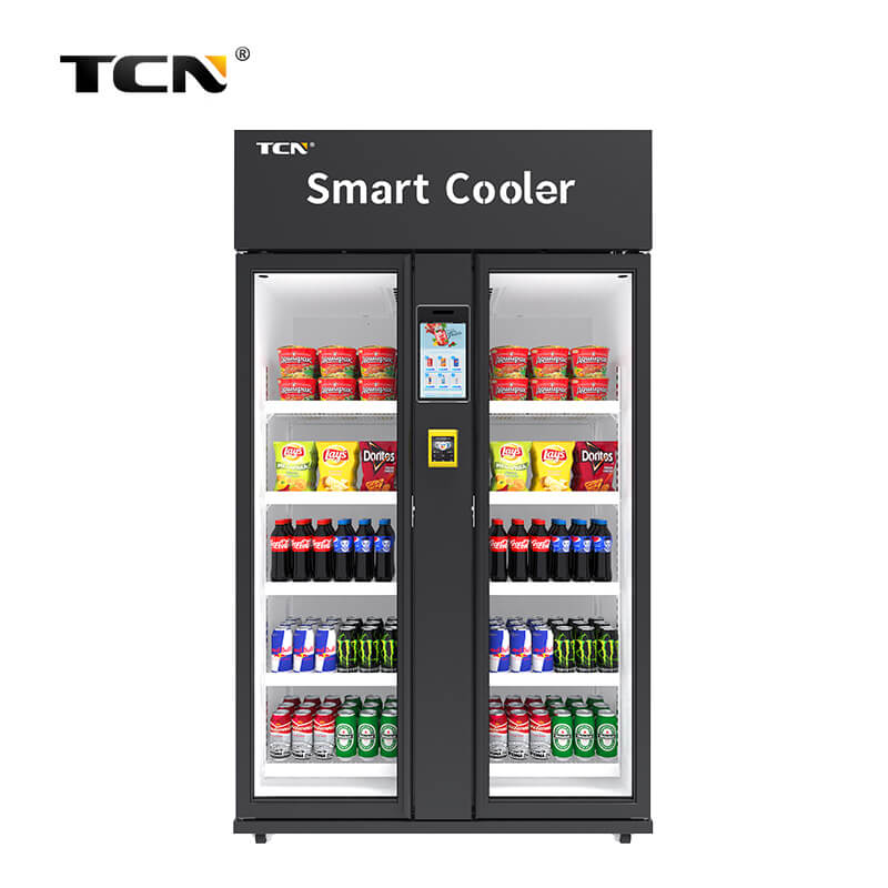 TCN-CFZ-1074-V Double-door Al Vending Machine Smart Cooler Support Nayax