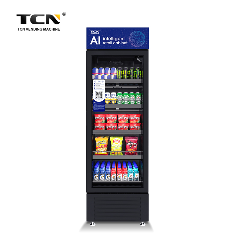 TCN-CFZ-406 Smart fridge vending machine smart cooler visual settlement