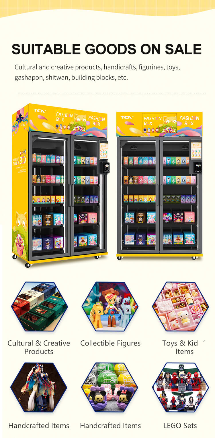 Direct capacity comparison showing the TCN-CFZ-1000 blind box machine with 1000L volume, a 50% increase over the 510L model