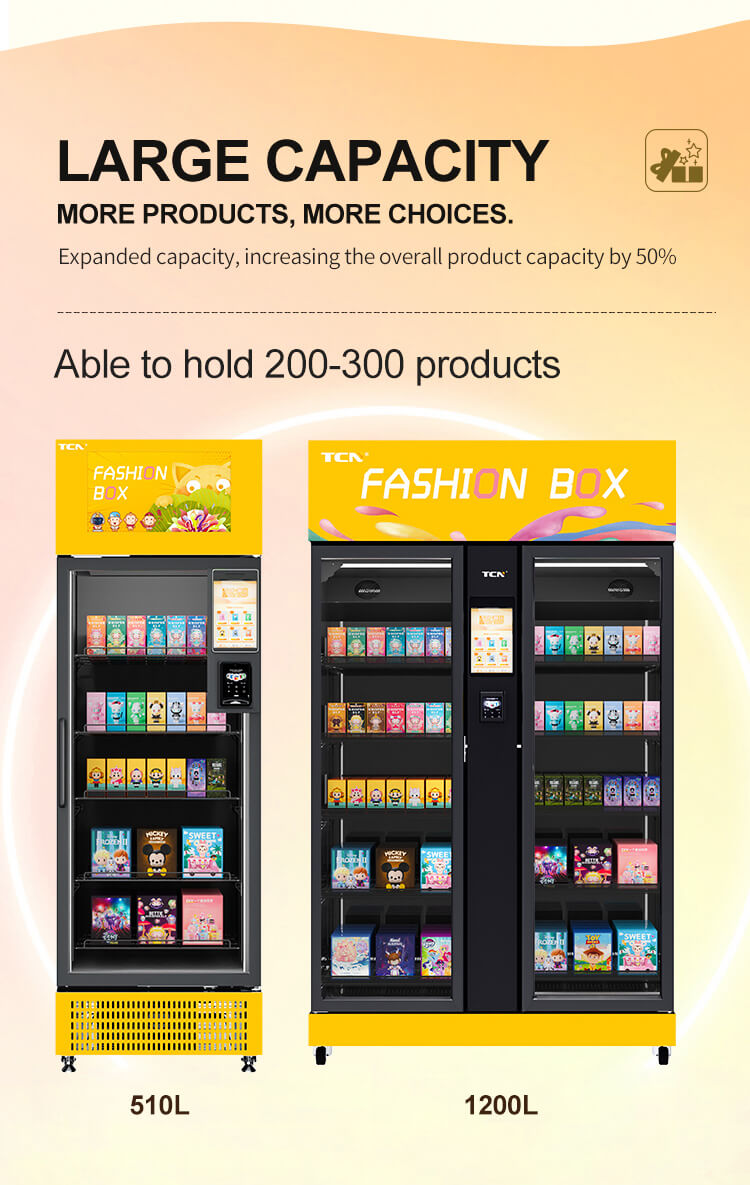 Diverse range of goods for the high-capacity 1200L Fashion Box, including collectible figures, LEGO sets, and handcrafted items