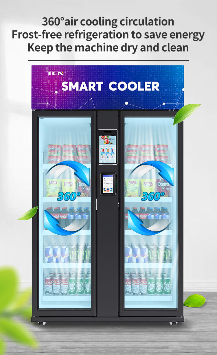 360° air cooling frost-free refrigeration system inside the TCN AI combo vending machine
