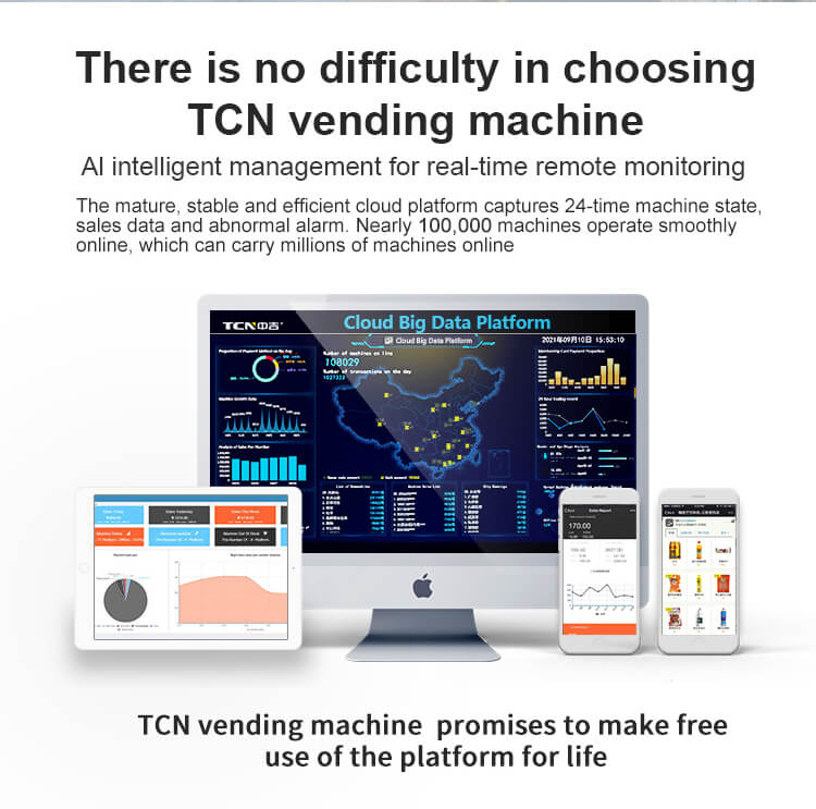 Free lifetime AI cloud management platform for monitoring TCN intelligent locker vending machines
