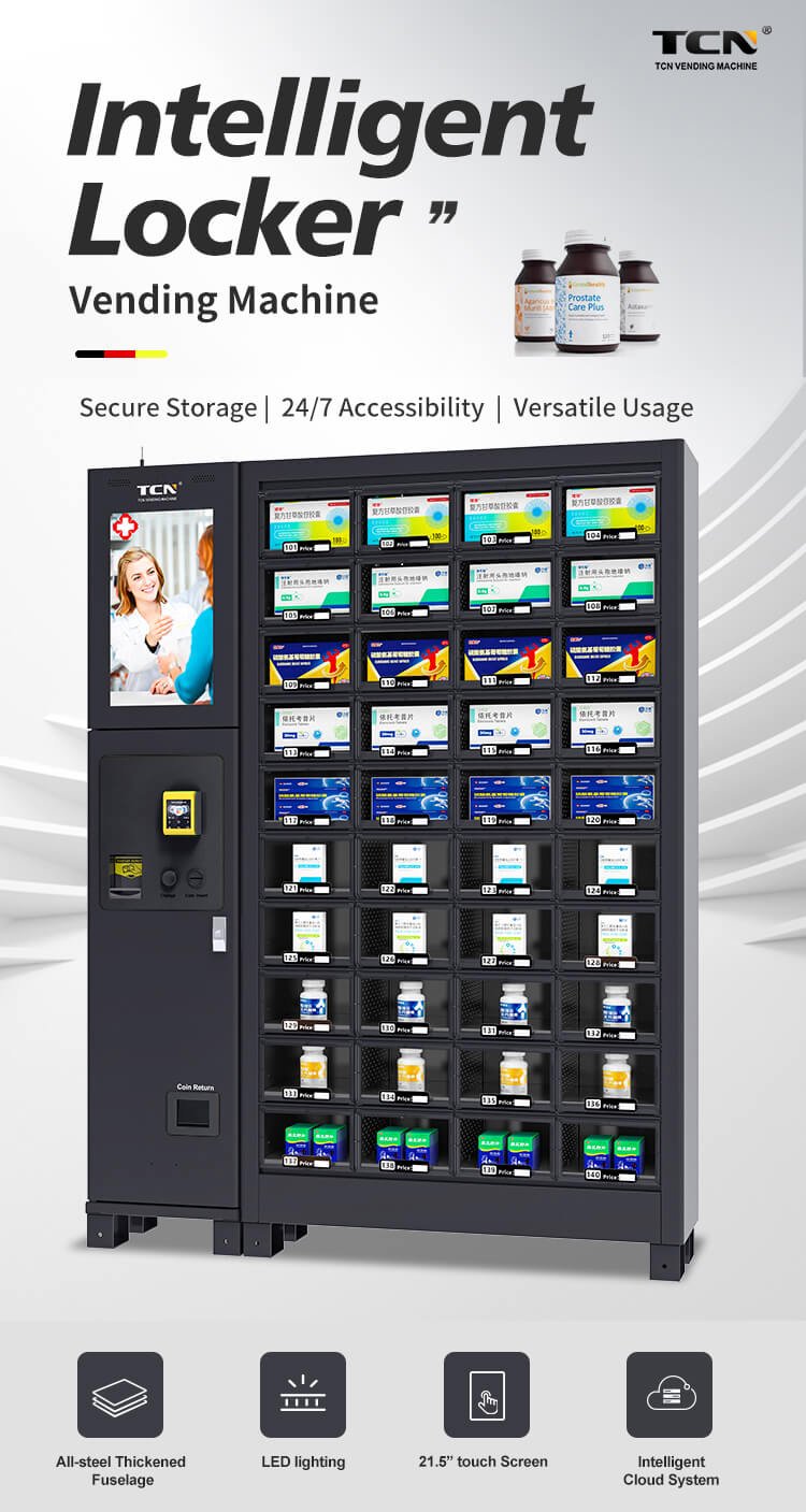 TCN 40-select intelligent locker vending machine with all-steel thickened fuselage and 24/7 secure storage