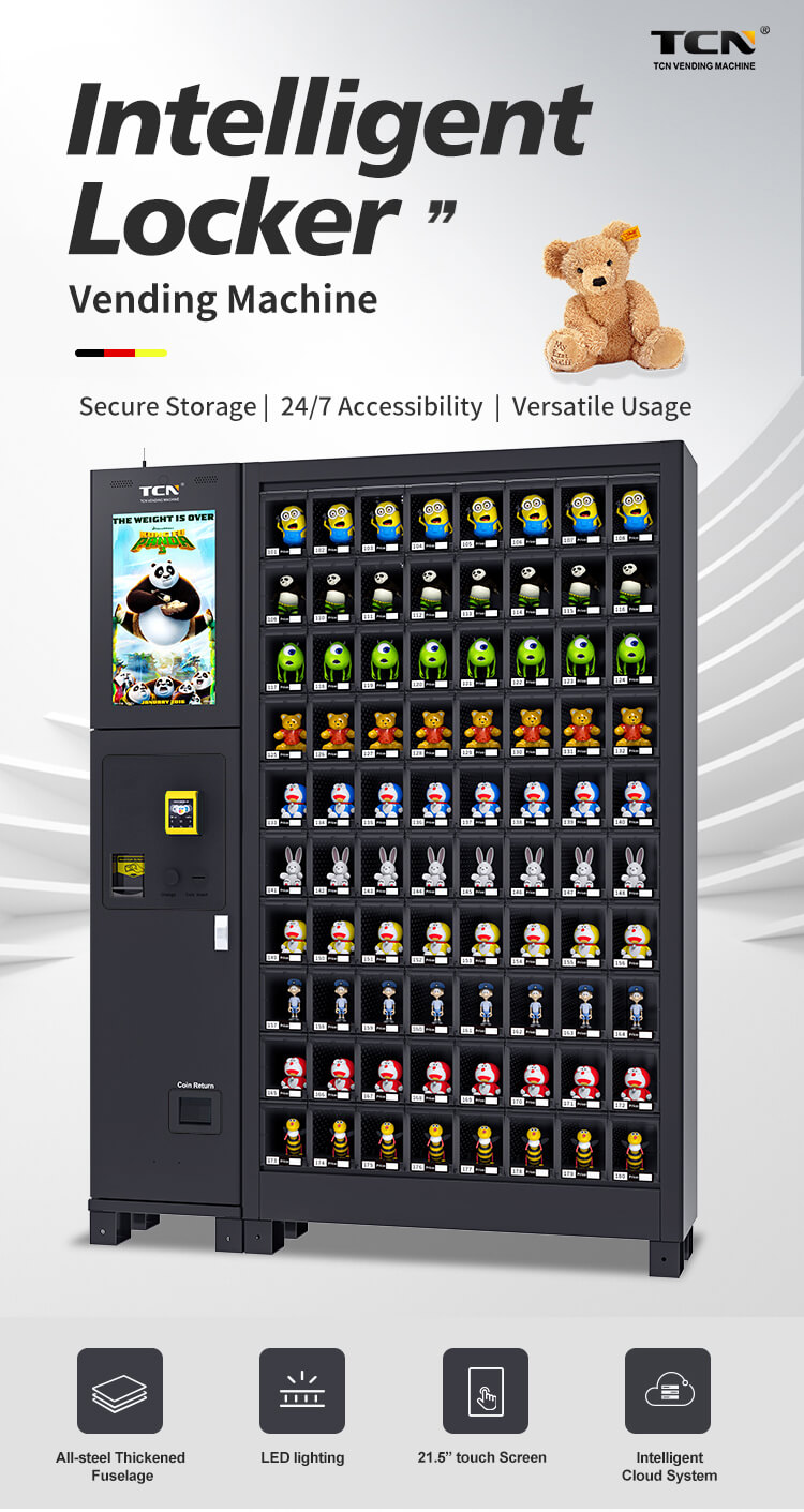 TCN-ZK-22SP plus TCN-BLH-80S intelligent locker vending machine for secure 24/7 storage and retail