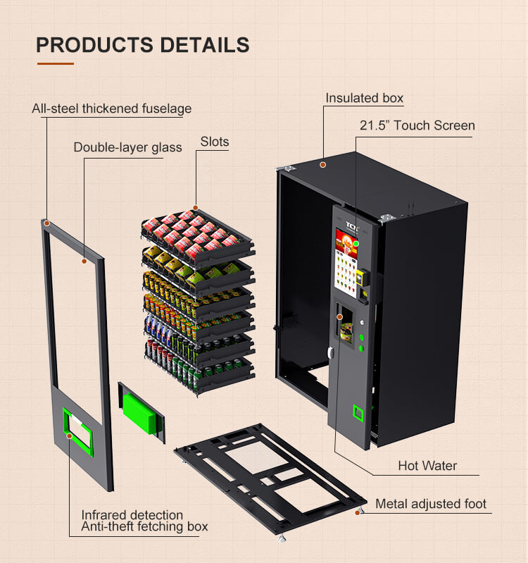 Comparison between TCN cup noodle vending machine models TCN-CSC-10C and TCN-CSC-60GC4, both with 300-bottle capacity