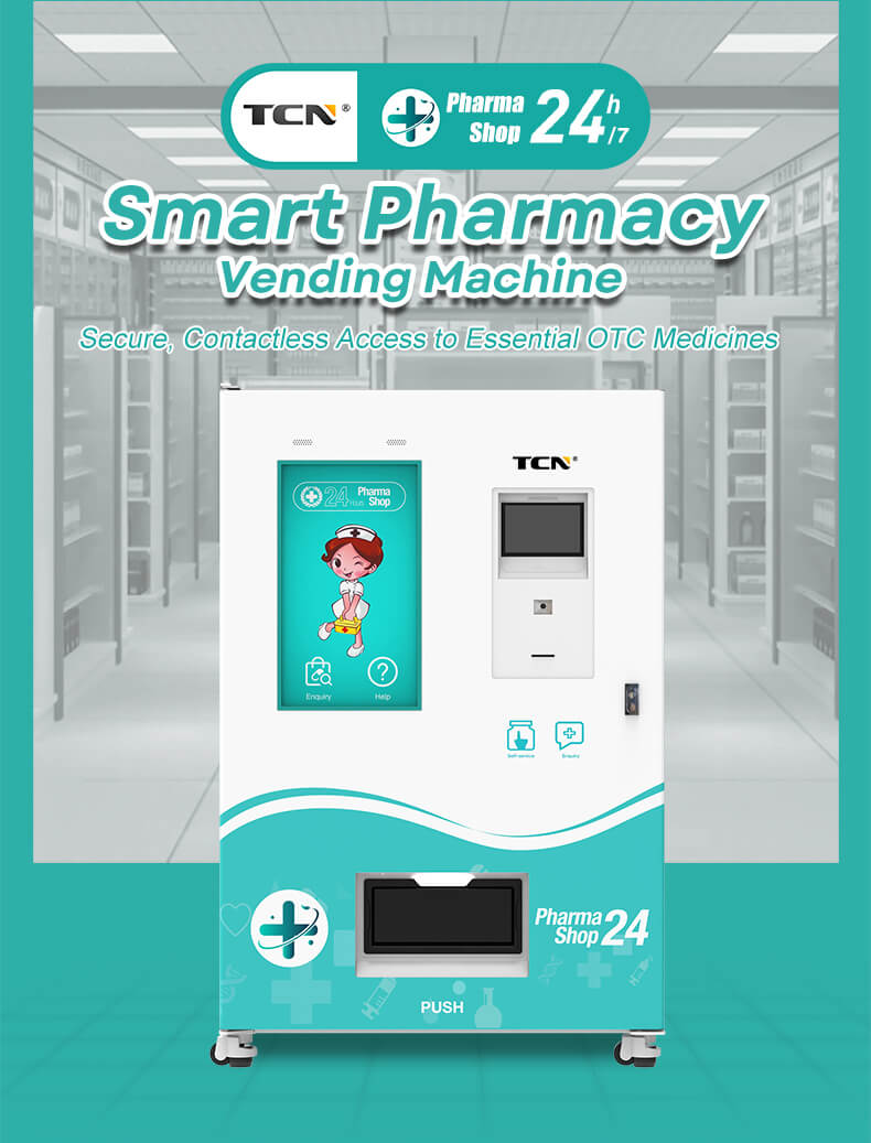 TCN Pharma Shop 24/7 smart pharmacy vending machine for secure, contactless OTC medicine access