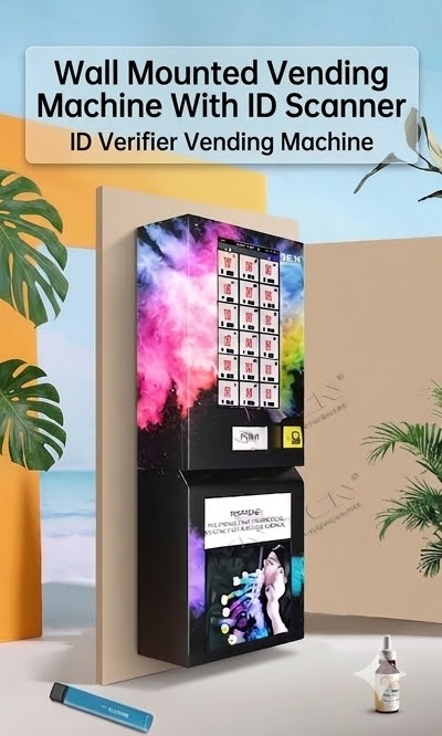 TCN wall mounted vending machine with identity verification and Big Touch Screen .