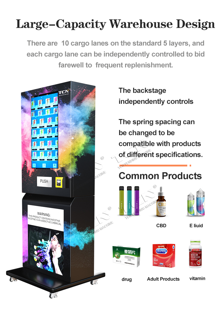 TCN wall mounted vending machine with Large Capacity 