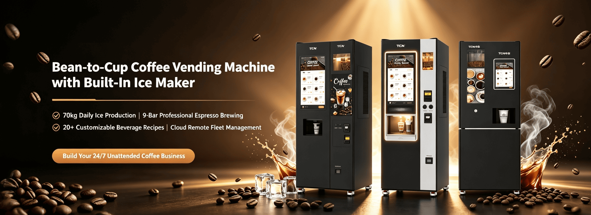 TCN OEM ODM vending machine solution provider with 260,000m² plant, 23 years experience,5 US Warehouses (NY/NJ/CA/GA/TX) and 600,000 unit annual capacity/year