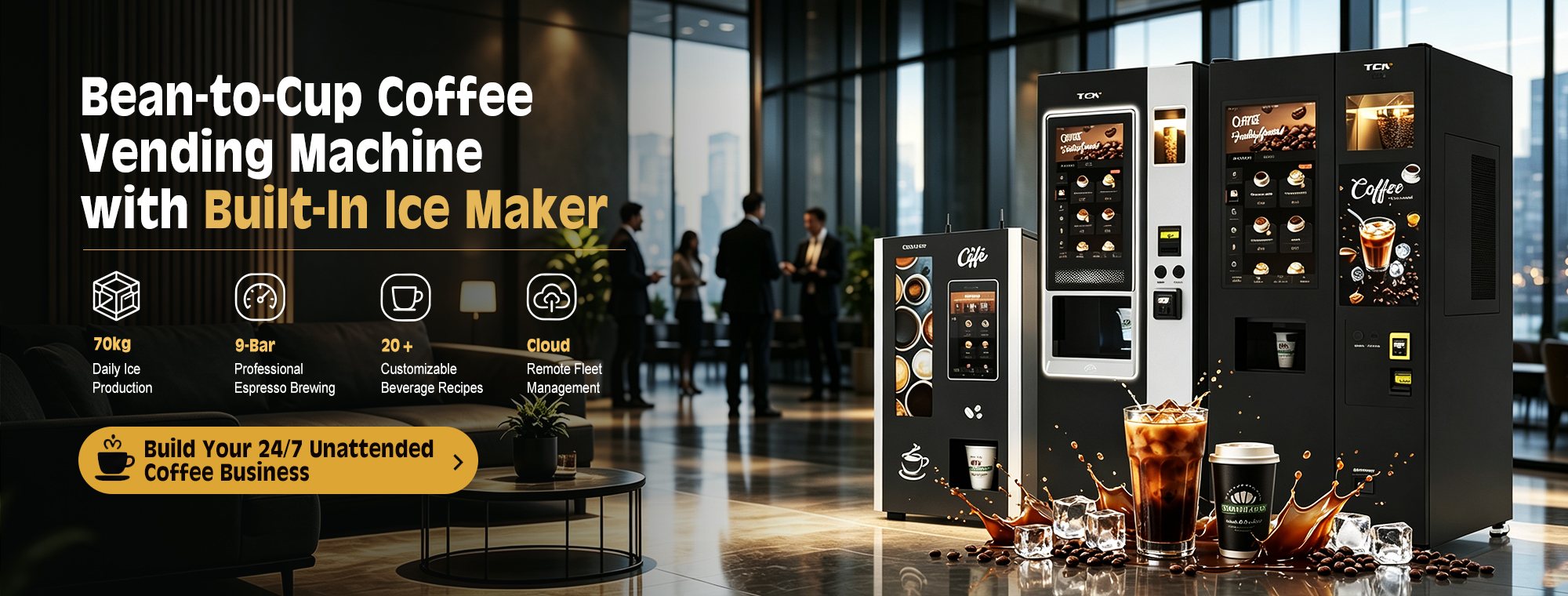 TCN OEM ODM vending machine solution provider with 260,000m² plant, 23 years experience,5 US Warehouses (NY/NJ/CA/GA/TX) and 600,000 unit annual capacity/year